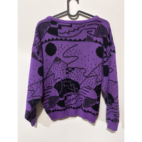Cherry Stix Vintage Retro 80s 90s Abstract Retro Acrylic Sweater Women Small - Picture 3 of 3